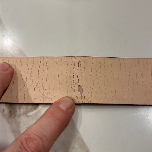 Miu Miu Brick Red Leather 1.5” wide Belt with Silver tone round Metallic Buckle - Picture 8 of 10